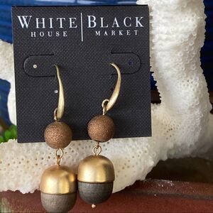 Gold Brown White House / Black Market Earrings $16 ea. or Bundle 3 for $25